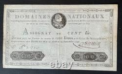 France Louis XVI Très Rare Assignat de 100 Livres du 29-09-1790