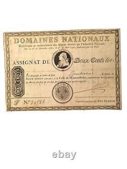 France Louis XVI Très Rare Assignat de 200 Livres