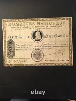 France Louis XVI Très Rare Assignat de 200 Livres