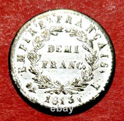 France Très Rare 1/2 Franc 1813 L Bayonne 50 centimes Napoléon 1er Argent LR2