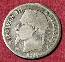 France Très Rare variante 50 Centimes 1868 BB Napoléon III Argent