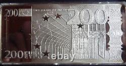 Grand Set 7 Billets Euros 2002 En Argent Sterling 925% Belle Epreuve Tres Rare