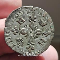 Henri II Douzain aux croissants 1555 Troyes très rare R3