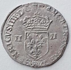 Henri IV (1589-1610) Quart d'écu 1603 R de Villeneuve Sb 4698 Très Rare