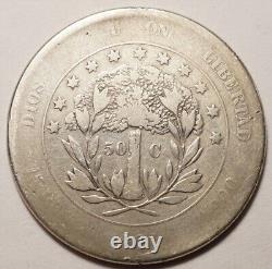 Honduras Tres Rare 50 Centavos Argent 1871