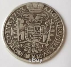 Hongrie / hungary très rare 1/2 thaler leopold I. 1703 KB. En argent