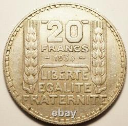 IIIème REPUBLIQUE TRES RARE 20 FRANCS TURIN ARGENT 1936