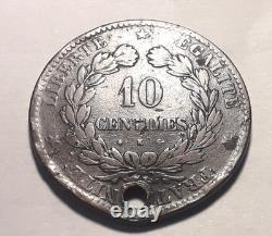 IIIème République 10 Centimes Ceres 1871 K Très rare, mais percée