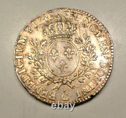 LOUIS XV DEMI ECU au BANDEAU 1741 C + CAEN SUP état très RARE poids 14gr75
