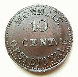 LOUIS XVIII SIEGE D'ANVERS essai 10 centimes 1814 étain bronzé TRES RARE