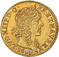 Louis XIII Demi-Louis d'or de Warin 1643 Paris Splendide à FDC très rare