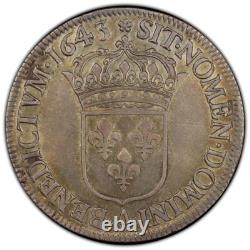Louis XIII Ecu de Warin 60 Sols 1643 Paris très bel exemplaire patine rare