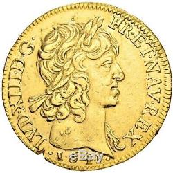 Louis XIII Louis d'or à la mèche courte 1641 Paris très rare très bel exemplaire