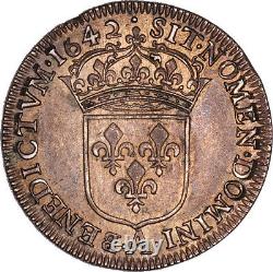 Louis XIII Quart d'écu 1642 Paris Premier poinçon de Warin Splendide très rare
