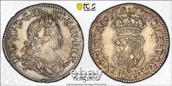 Louis XV Quart d'écu de France Navarre 1718 Amiens PCGS XF45 Très rare
