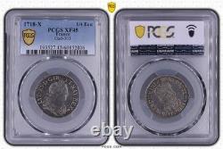 Louis XV Quart d'écu de France Navarre 1718 Amiens PCGS XF45 Très rare