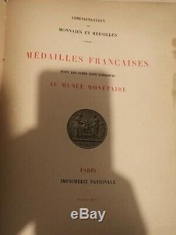 MÉDAILLES FRANÇAISES coins conservés AU MUSÉE MONÉTAIRE 1892 très rare ouvrage