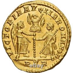 Magnentius, Solidus, 350-351, Arles, Très rare, Or, SUP+, RIC132
