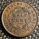 Magnifique Piece Half Cent 1834 Usa (1324) Etat Très Rare