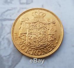 Monnaie 20 Kroner or 1915 Danemark Christian X rare et très belle qualité