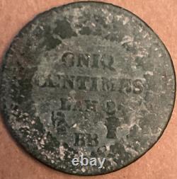 Monnaie Fautée 5 Centimes Dupré CNIQ an8/ 5 BB /A TRES RARE