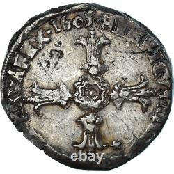 Monnaie, France, Henri IV, 1/4 Ecu, 1605, Montpellier, Très rare, TB+, Argent