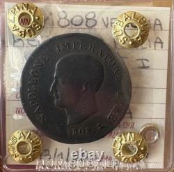Monnaie Royaume D'Italie Napoléon I 1 Soldo 1808 Venise Très Rare Scellée BB Monnaie Royaume D'Italie Napoléon I 1 Soldo 1808 Venise Très Rare Scellée BB