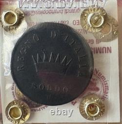 Monnaie Royaume D'Italie Napoléon I 1 Soldo 1808 Venise Très Rare Scellée BB