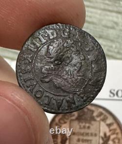 Monnaie très rare Louis XIII denier Tournois 1635 Saint Palais (5 Référencés)
