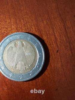 Monnaie tres rare, Pièce 2 Euro 2016 Allemande Fautée