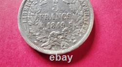 N°377 TRES RARE 5 Francs CERES ARGENT 1849A -MAIN/MAIN -BELLE QUALITE