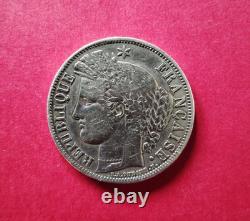N°377 TRES RARE 5 Francs CERES ARGENT 1849A -MAIN/MAIN -BELLE QUALITE