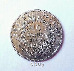 NAPOLEON III 10 francs or 1855 A FAUX EN PLATINE trés rare