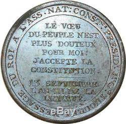 O5719 Tres Rare Monneron serment roi Constitution 1791 Dupré Desnoyers SUP++