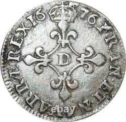 O8469 Très Rare 4 sols traitants Louis XIV 1676 D Vimy Argent TTB+