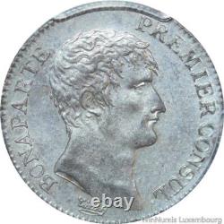 P2227 TRES Rare France 1 Franc Bonaparte Napoleon I AN 12 Paris PCGS AU58 Argent