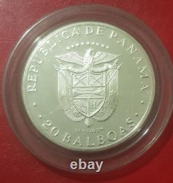 PANAMA, très rare grosse pièce de 20 Balboas en ARGENT de 1973 (129,6gr) Bolivar