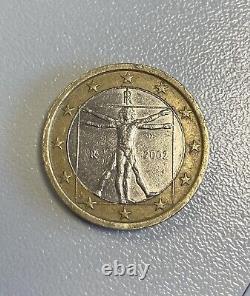 Pièce 1 euro italienne Rare de Léonard de Vinci 2002 TRES RARE