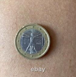 Pièce 1 euro italienne Rare de Léonard de Vinci 2002 TRES RARE