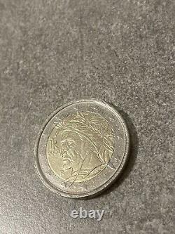 Pièce 2 Euro Trés Rare Dante Alighieri Italie 2002 ´´´ Fautée ´´