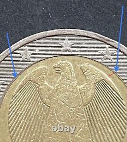 Pièce 2 Euros 2002 Très Rare Allemagne Aigle Lettre A Mal Centrée Erronée