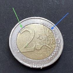 Pièce 2 Euros 2002 Très Rare Allemagne Aigle Lettre A Mal Centrée Erronée