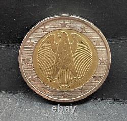 Pièce 2 Euros 2002 Très Rare Allemagne Aigle Lettre A Mal Centrée Erronée