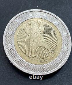 Pièce 2 Euros 2002 Très Rare Allemagne Aigle Lettre A Mal Centrée Erronée