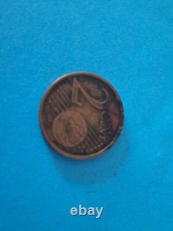 Pièce 2 cemtimes d'euros 1999 rare très fautee
