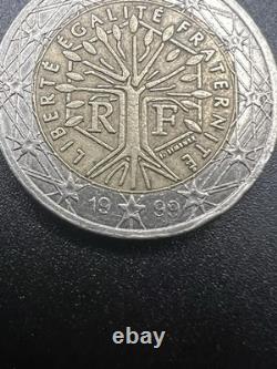 Pièce 2 euros France 1999. Très rare. Arbre de vie Fautée
