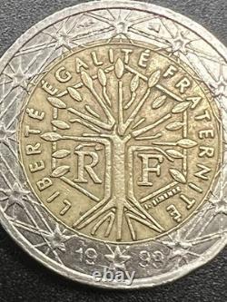 Pièce 2 euros France 1999. Très rare. Arbre de vie Fautée