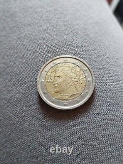 Pièce 2 euros RARE, Dante Alighieri, TRÈS bon état, 2002