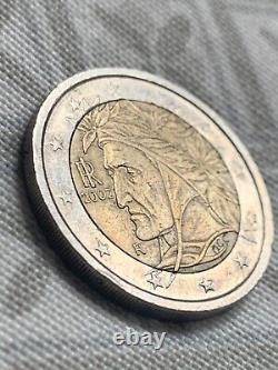 Pièce 2 euros RARE, Dante Alighieri, TRÈS bon état, 2002