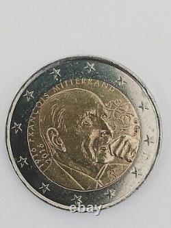 Pièce 2 euros commémorative François Mitterrand FRANCE 2016. Fautée. Très Rare